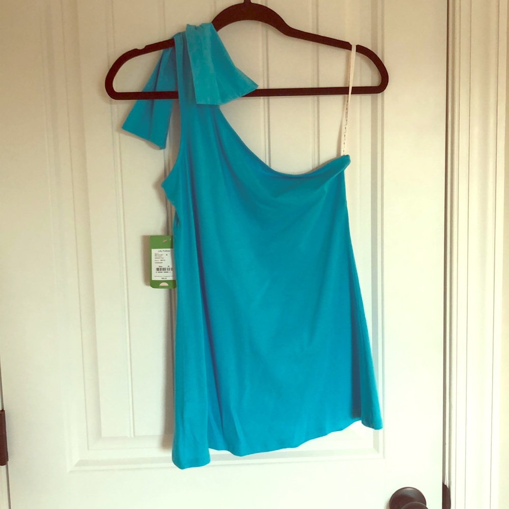 One shoulder top with bow